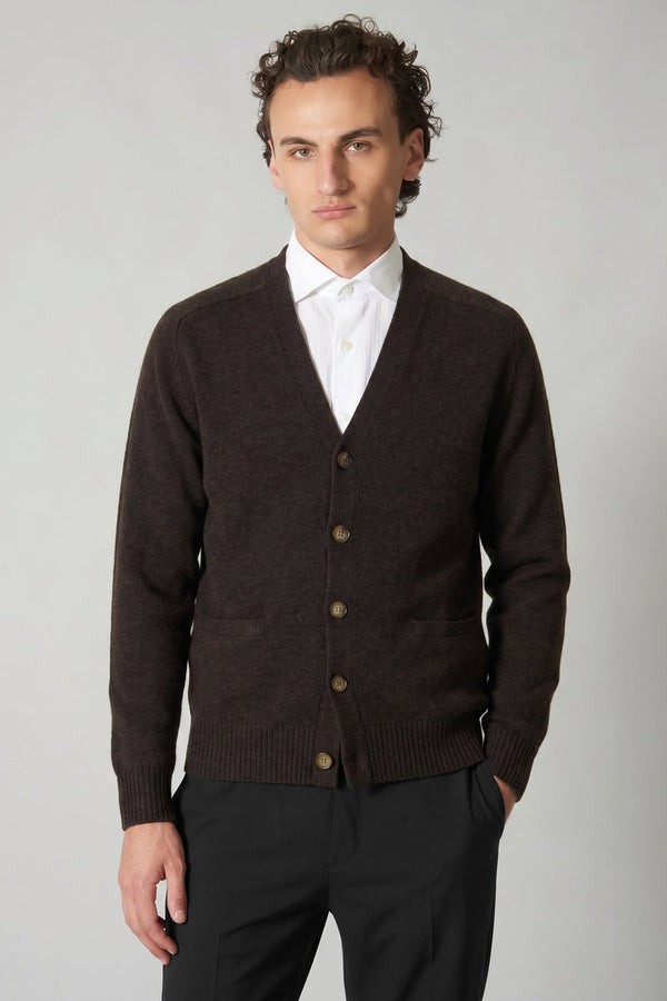 Mocha Pure Cashmere 4-Ply Cardigan