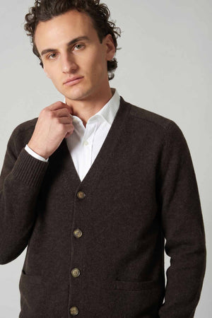 Mocha Pure Cashmere 4-Ply Cardigan