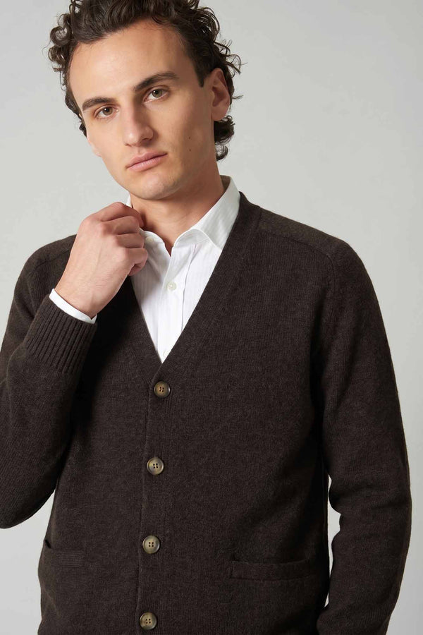 Mocha Pure Cashmere 4-Ply Cardigan