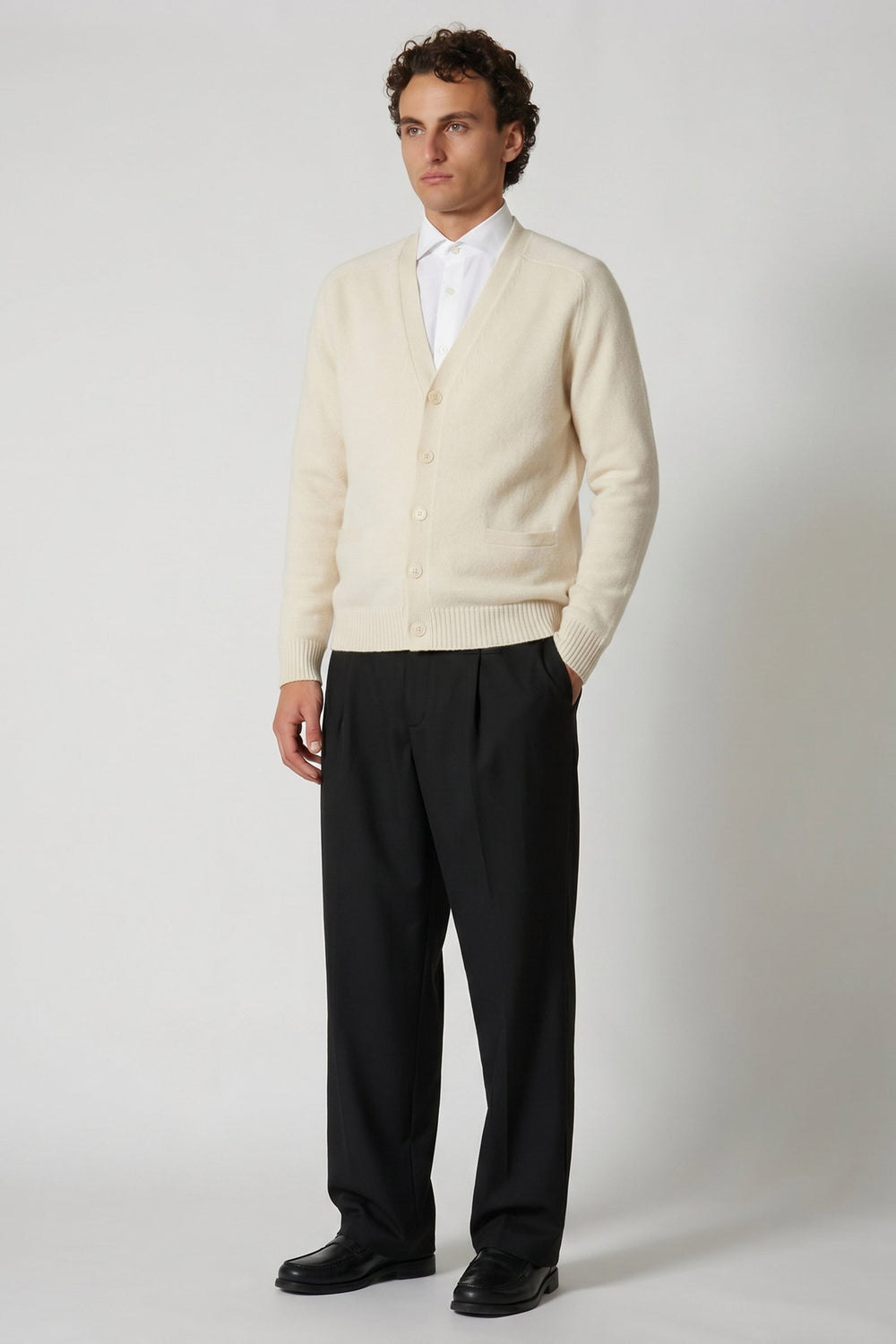 Ivory Pure Cashmere 4-Ply Cardigan