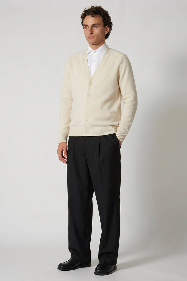 Ivory Pure Cashmere 4-Ply Cardigan
