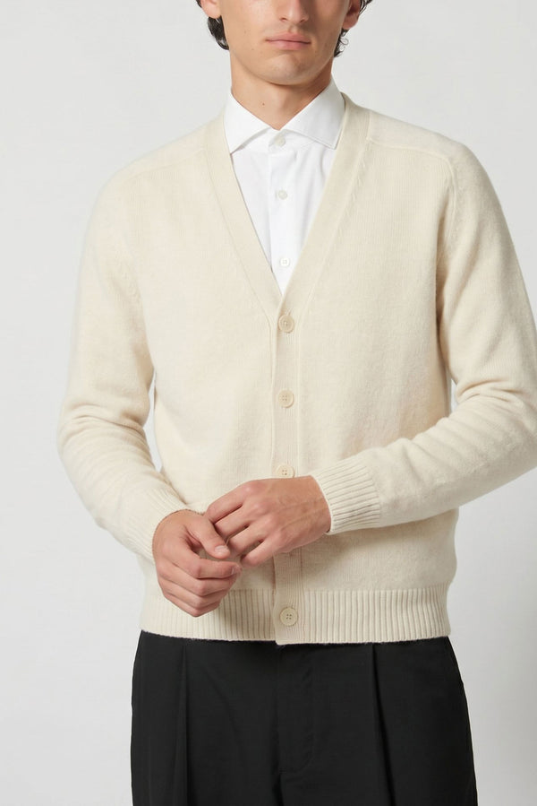 Ivory Pure Cashmere 4-Ply Cardigan