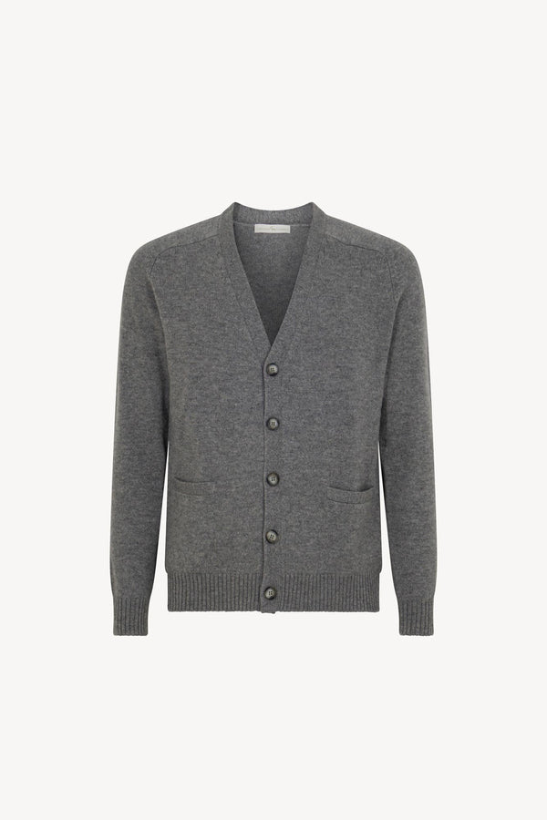 Medium Grey Pure Cashmere 4-Ply Cardigan