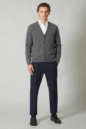 Medium Grey Pure Cashmere 4-Ply Cardigan