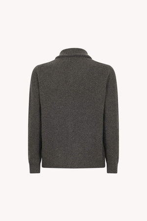 Cardigan Collo a Scialle a Costa Inglese in Puro Cashmere Flanella