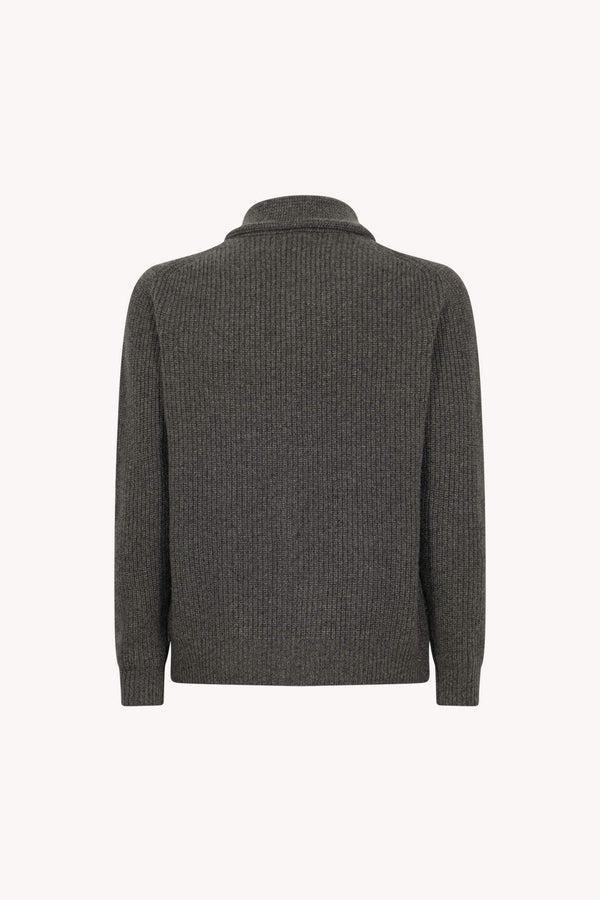 Cardigan Collo a Scialle a Costa Inglese in Puro Cashmere Flanella