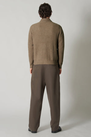 Cardigan Collo a Scialle a Costa Inglese in Puro Cashmere Dune