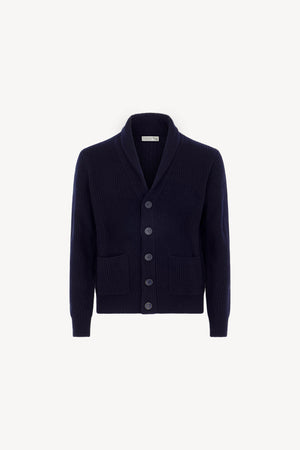 Cardigan Collo Scialle Costa Inglese Puro Cashmere