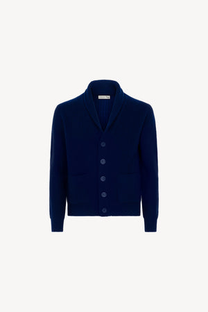 Cardigan Collo Scialle Costa Inglese Puro Cashmere