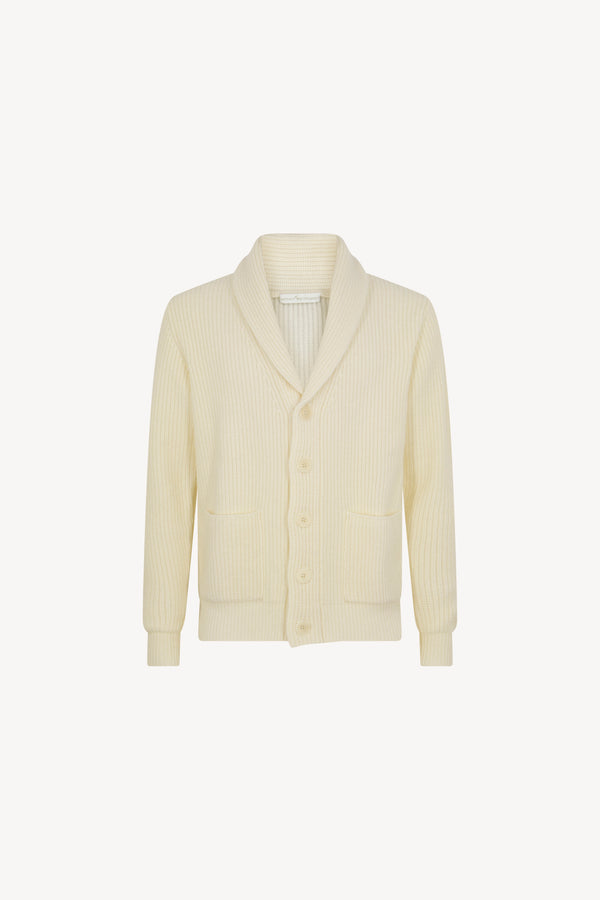 Cardigan Collo Scialle Costa Inglese Puro Cashmere