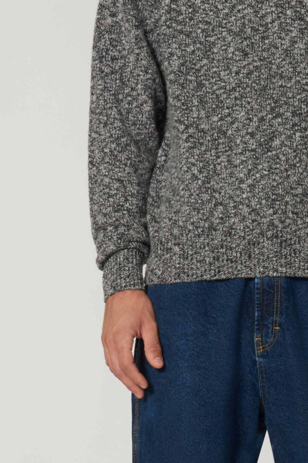 Dolcevita in Filato Bottonato in Puro Cashmere Blu bottonato