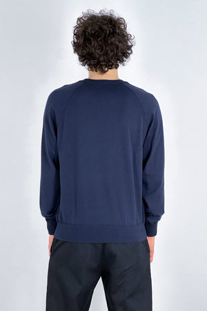 Felpa Girocollo in Cotone Cashmere Navy