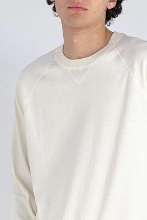 Felpa Girocollo in Cotone Cashmere Avorio