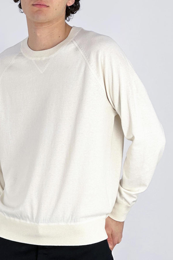 Felpa Girocollo in Cotone Cashmere Avorio