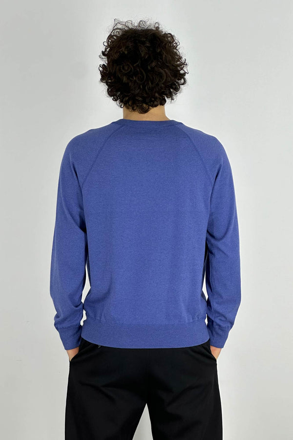 Felpa Girocollo in Cotone Cashmere Denim