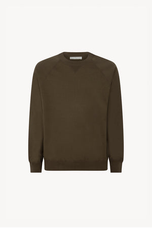 Felpa Girocollo in Cotone Cashmere Color Fango