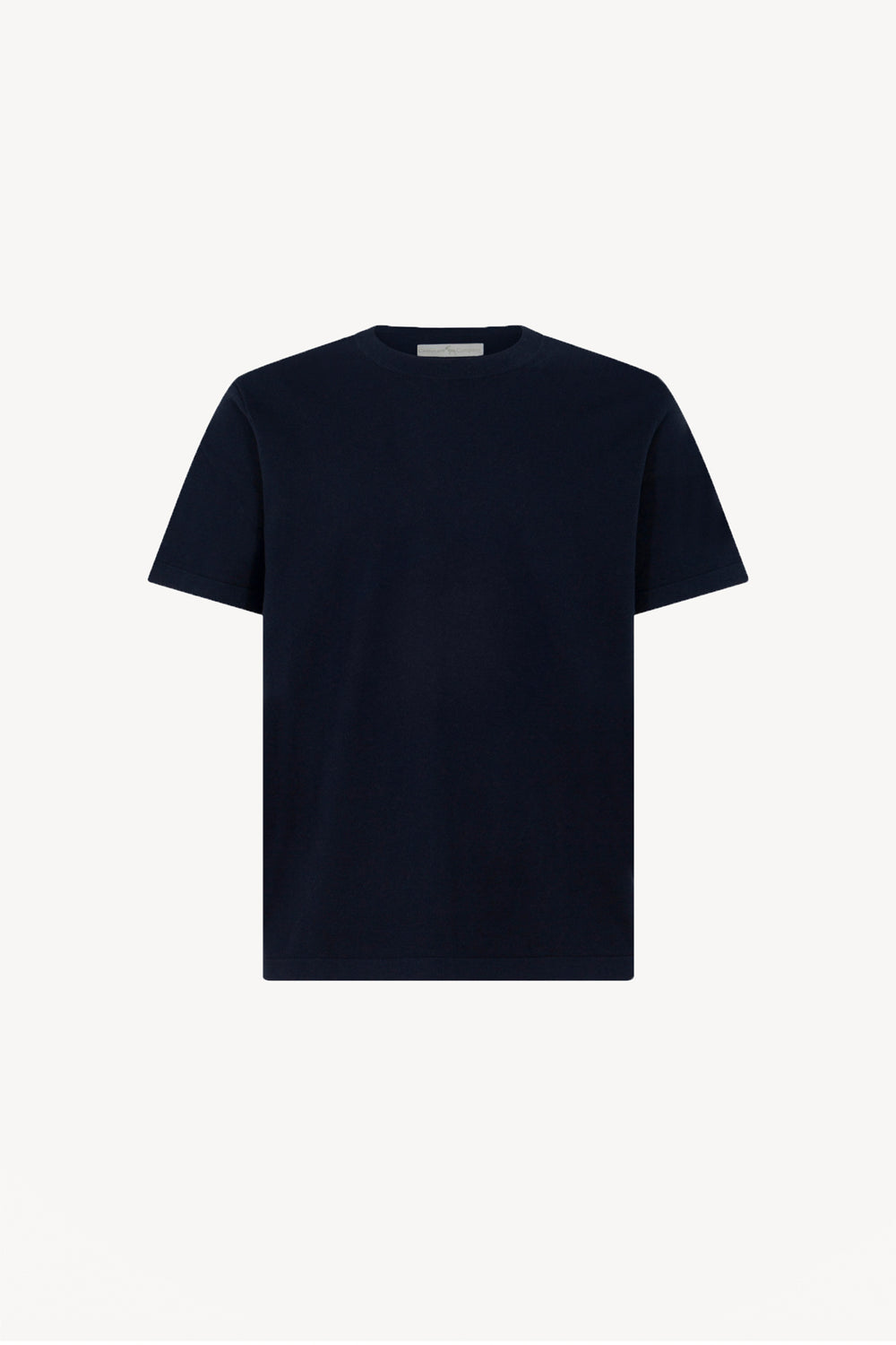 Maglia Girocollo Mezza Manica in Cotone Cashmere Navy