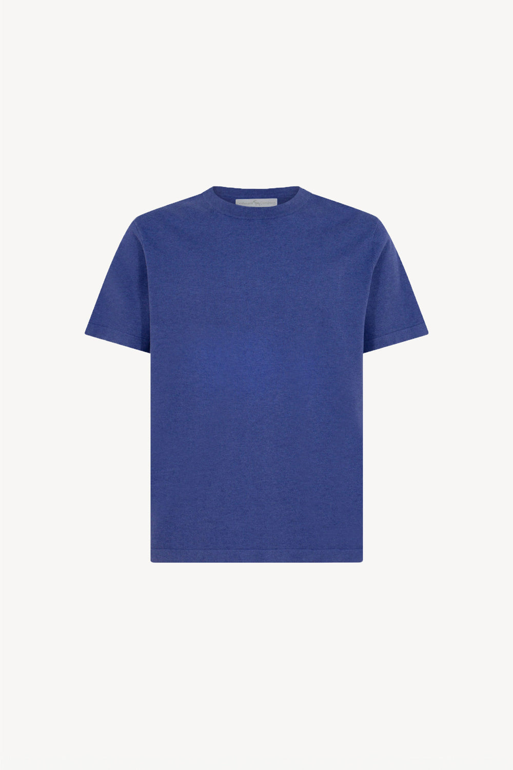 Maglia Girocollo Mezza Manica in Cotone Cashmere Denim