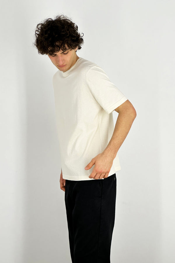 Cotton - Cashmere Crew Neck Half Sleeve