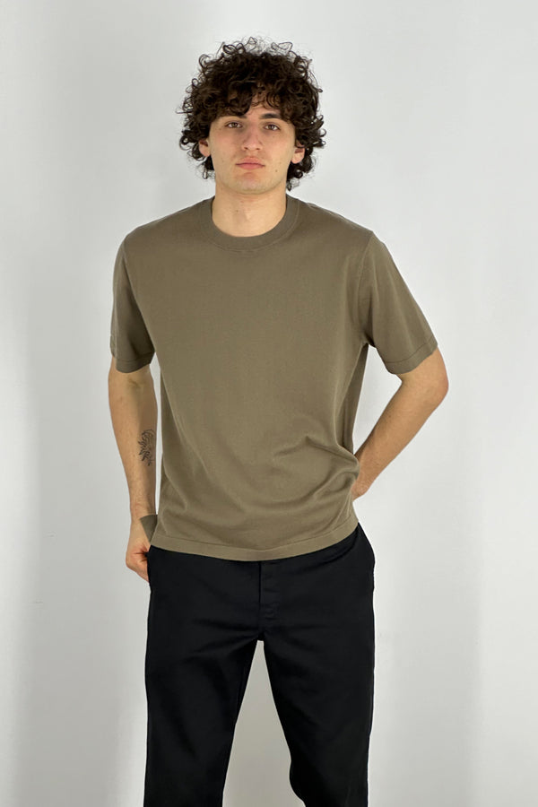 Cotton - Cashmere Crew Neck Half Sleeve