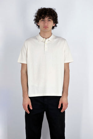 Polo Mezza Manica in Cotone Cashmere Avorio