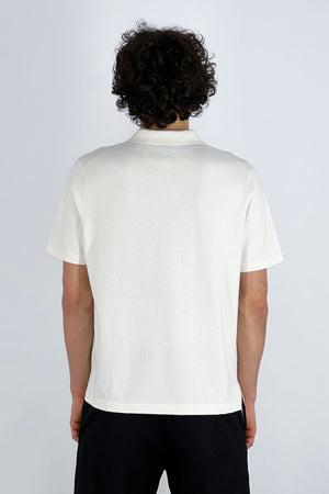 Polo Mezza Manica in Cotone Cashmere Avorio