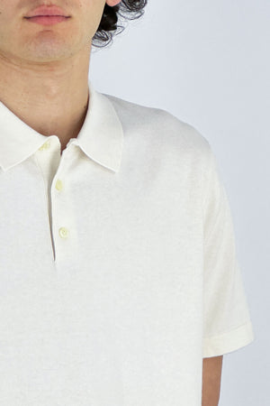 Polo Mezza Manica in Cotone Cashmere Avorio