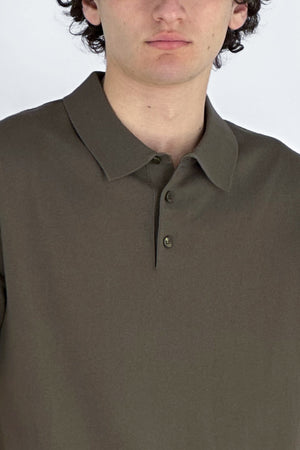 Polo Mezza Manica in Cotone Cashmere Color Fango