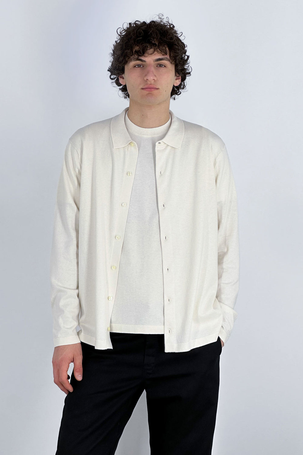 Camicia in Cotone Cashmere Avorio