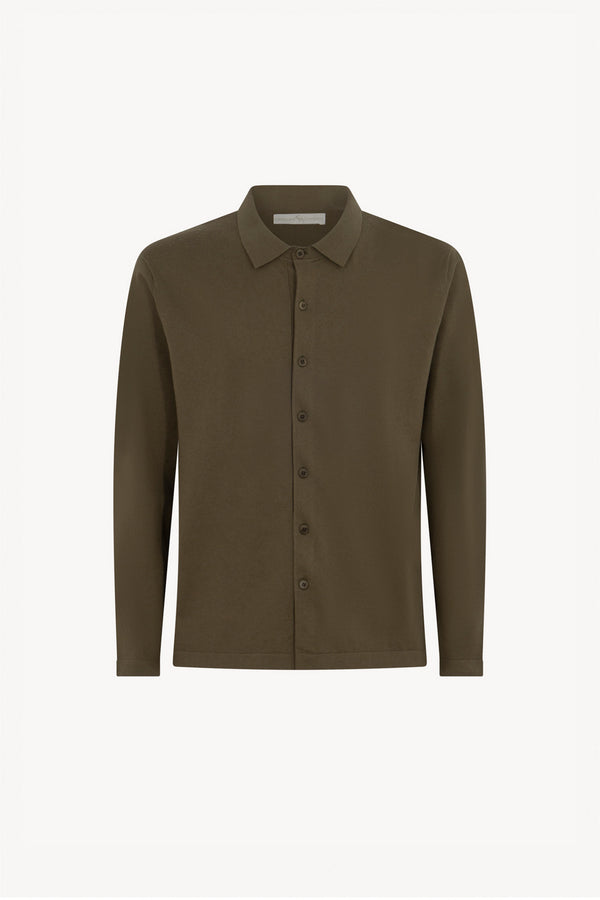 Camicia in Cotone Cashmere Color Fango