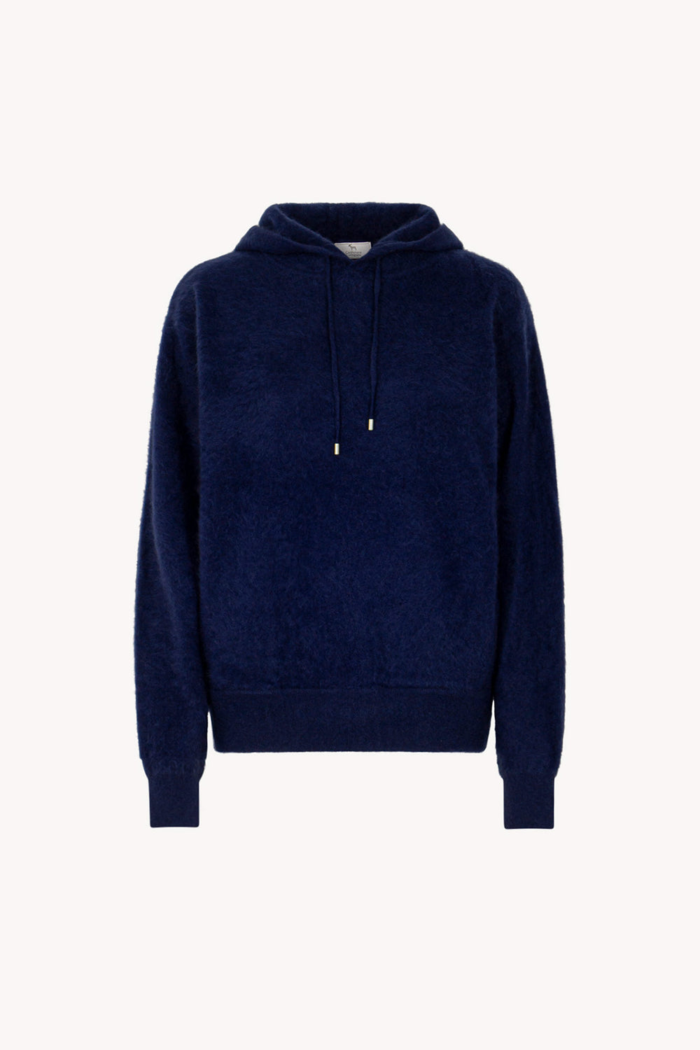 Felpa con Cappuccio Unisex in Puro Cashmere Spazzolato Marino