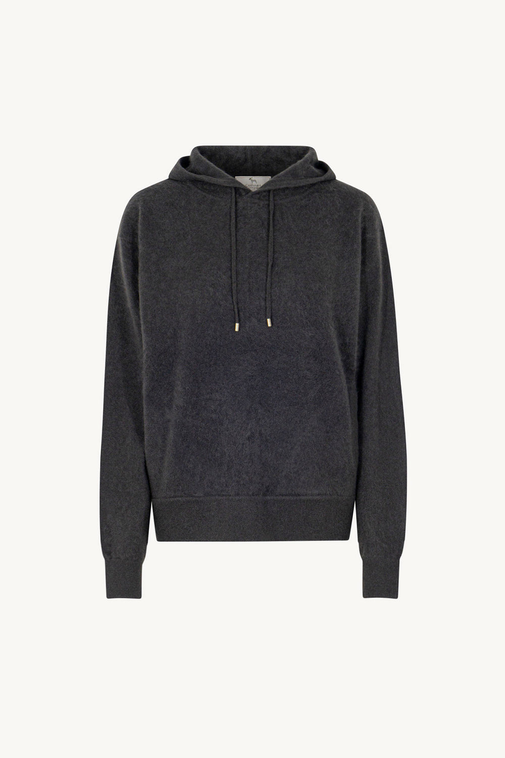 Felpa con Cappuccio Unisex in Puro Cashmere Spazzolato Ardesia