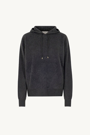 Felpa con Cappuccio Unisex in Puro Cashmere Spazzolato Ardesia