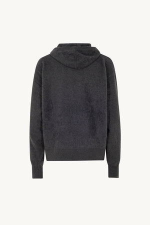 Felpa con Cappuccio Unisex in Puro Cashmere Spazzolato Ardesia