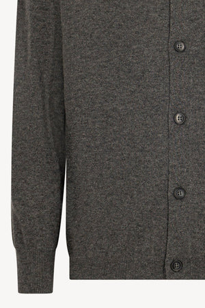 Cardigan collo a Camicia in Puro Cashmere Flanella