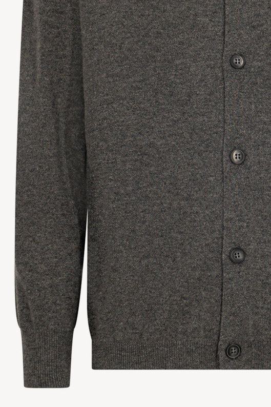 Cardigan collo a Camicia in Puro Cashmere Flanella