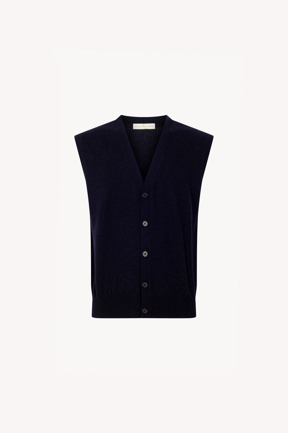 Gilet con Bottoni in Puro Cashmere Navy