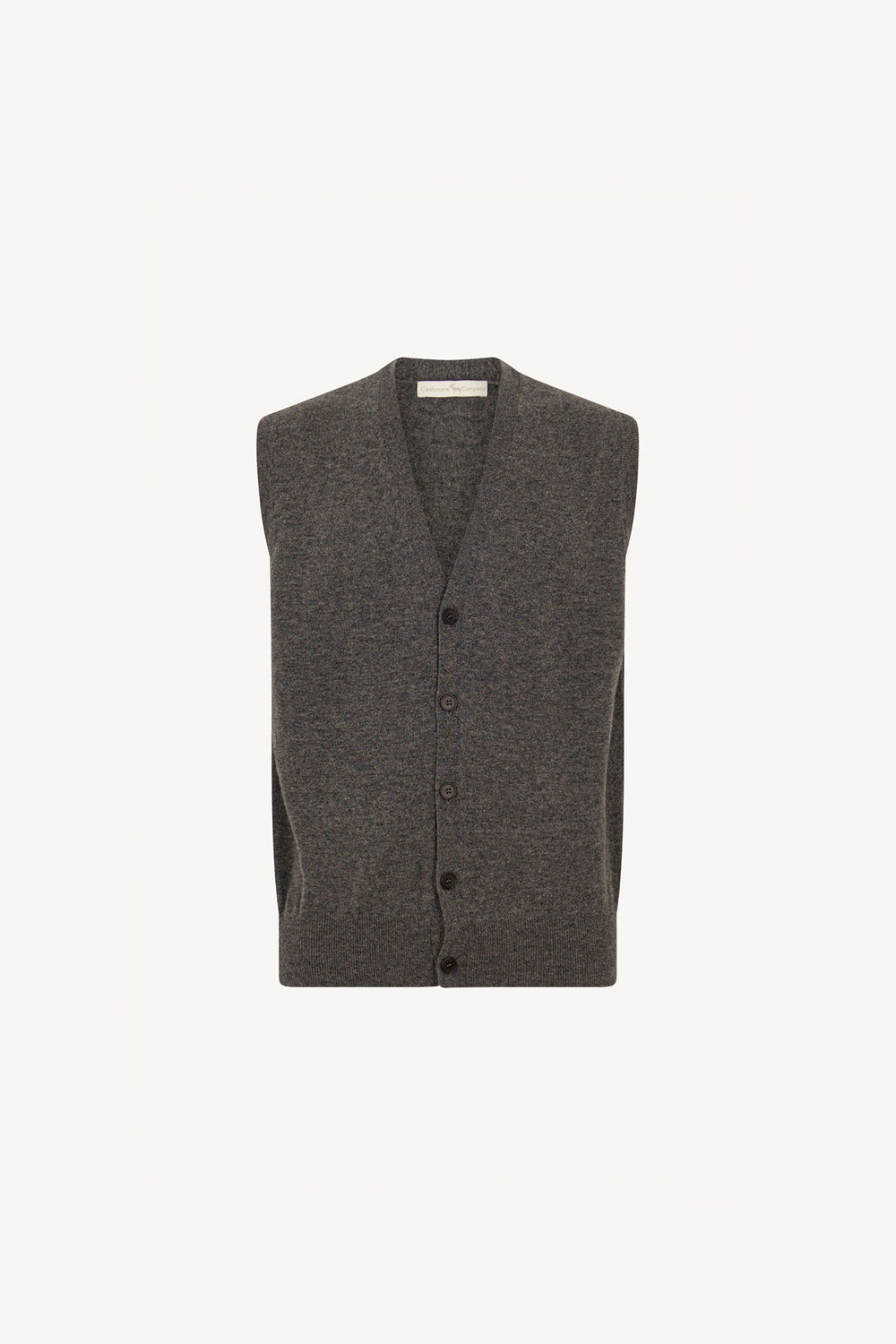 Gilet con Bottoni in Puro Cashmere Flanella