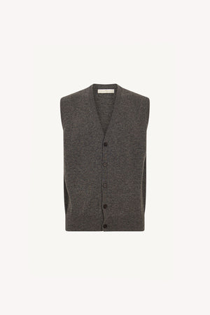Gilet con Bottoni in Puro Cashmere Flanella