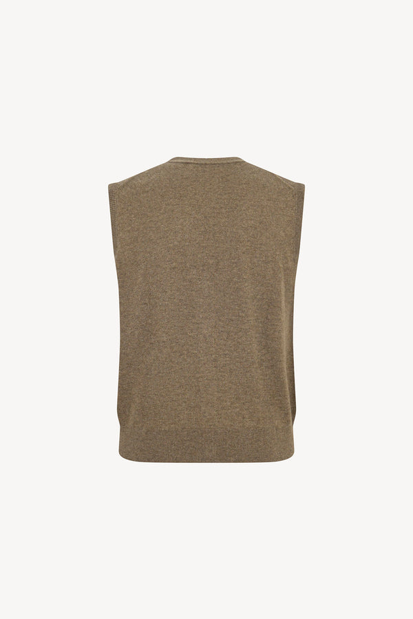 Gilet con Bottoni in Puro Cashmere Dune