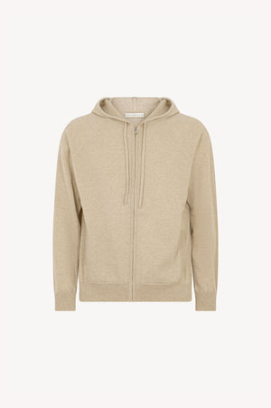 Felpa Uomo con Cappuccio in Puro Cashmere Avena