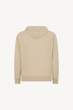 Felpa Uomo con Cappuccio in Puro Cashmere Avena