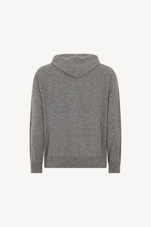 Felpa Uomo con Cappuccio in Puro Cashmere Silver