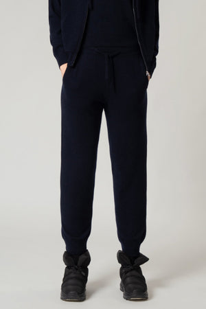 Pantaloni Jogging Unisex in Puro Cashmere Navy