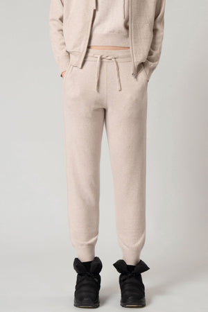 Pantaloni Jogging Unisex in Puro Cashmere Avena