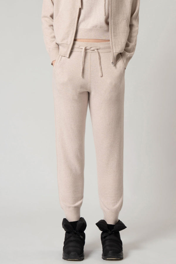 Pantaloni Jogging Unisex in Puro Cashmere Avena