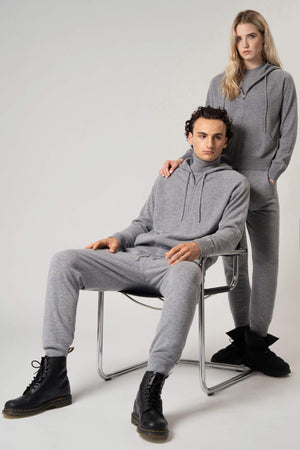 Pantaloni Jogging Unisex in Puro Cashmere Silver