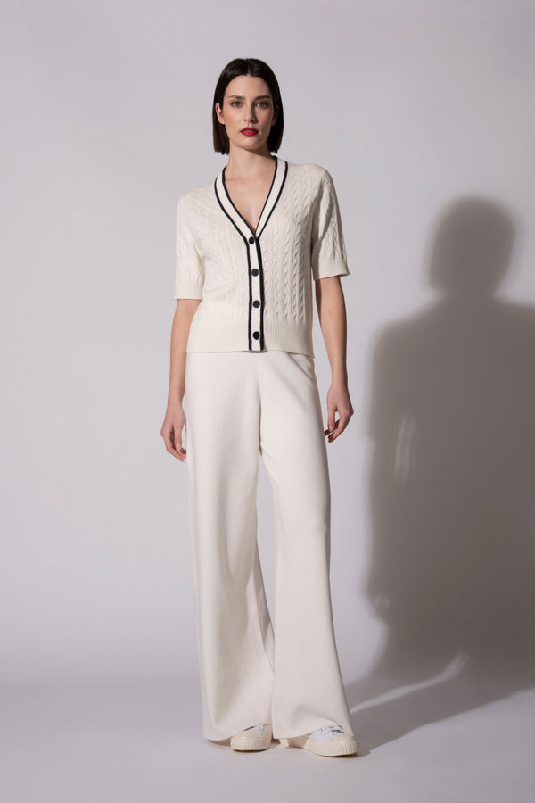 Golfino trecce mezza manica Cotone - Seta - Cashmere